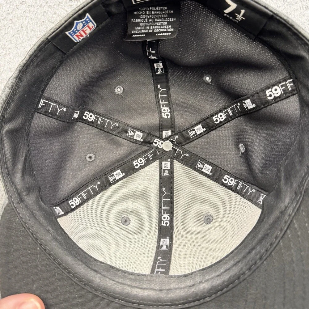 INDIANAPOLIS COLTS Hat Cap Mens 7 1/2 Gray Fitted Crucial Catch 100 NFL Season